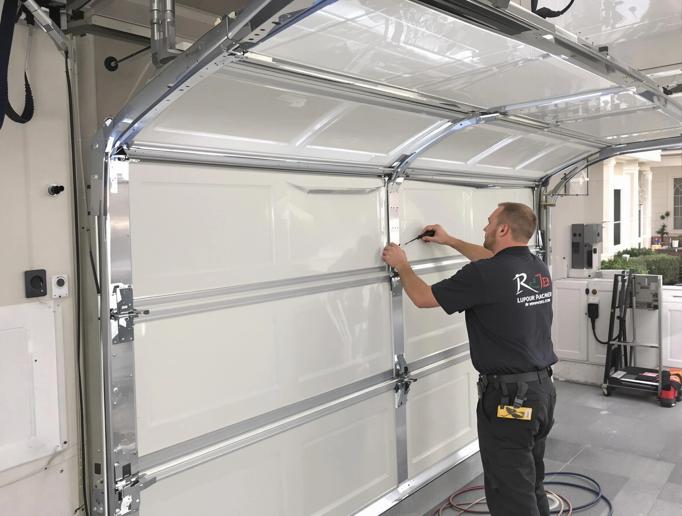Castle Pines Garage Door Repair professional performing panel repair in Castle Pines