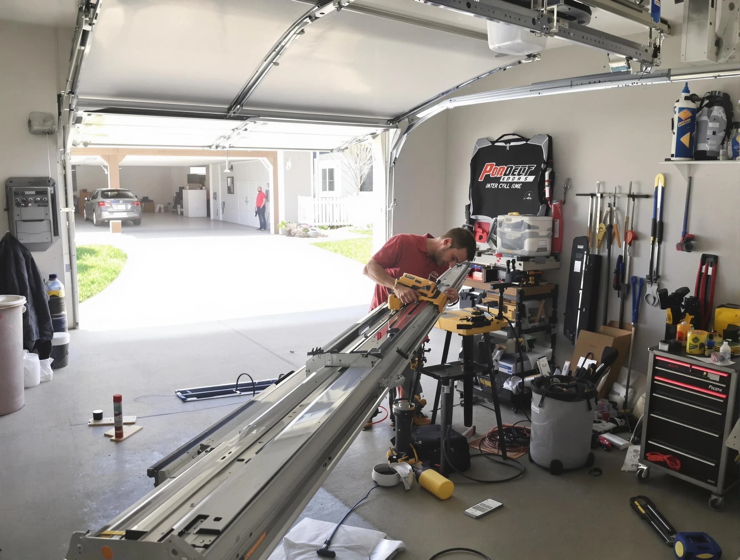 Castle Pines Garage Door Repair expert performing track repair in Castle Pines