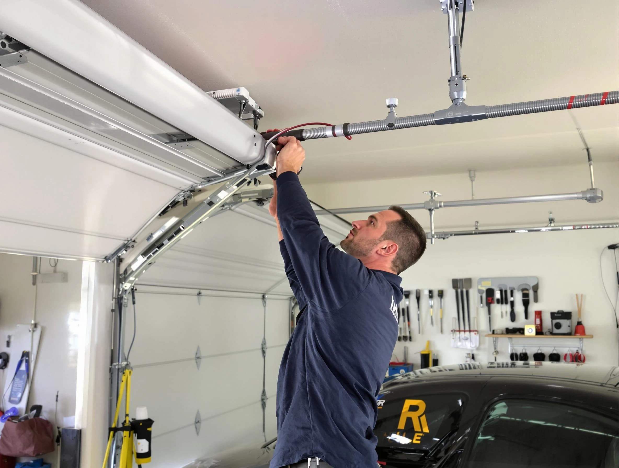 Castle Pines Garage Door Repair technician performing garage door cable repair in Castle Pines
