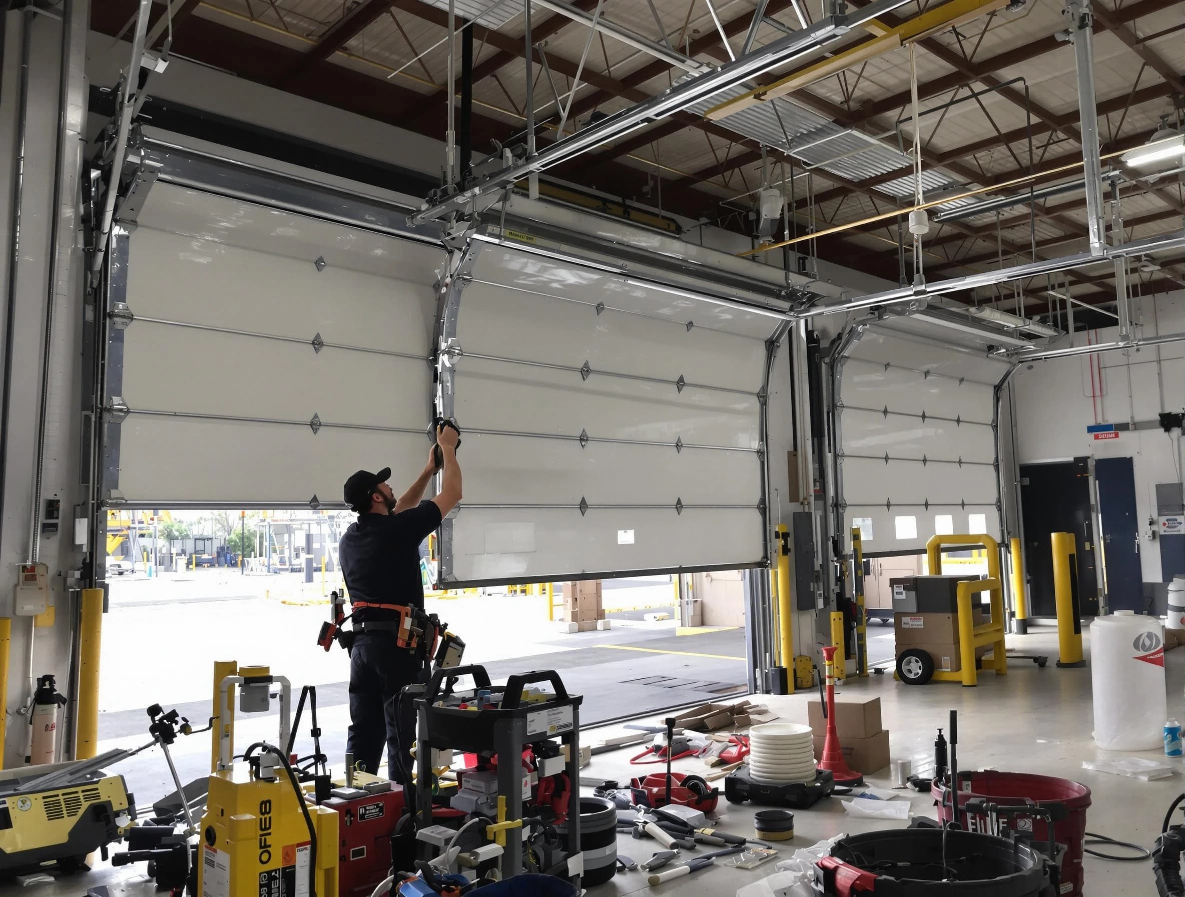 Castle Pines Garage Door Repair technician performing commercial garage door repair in Castle Pines
