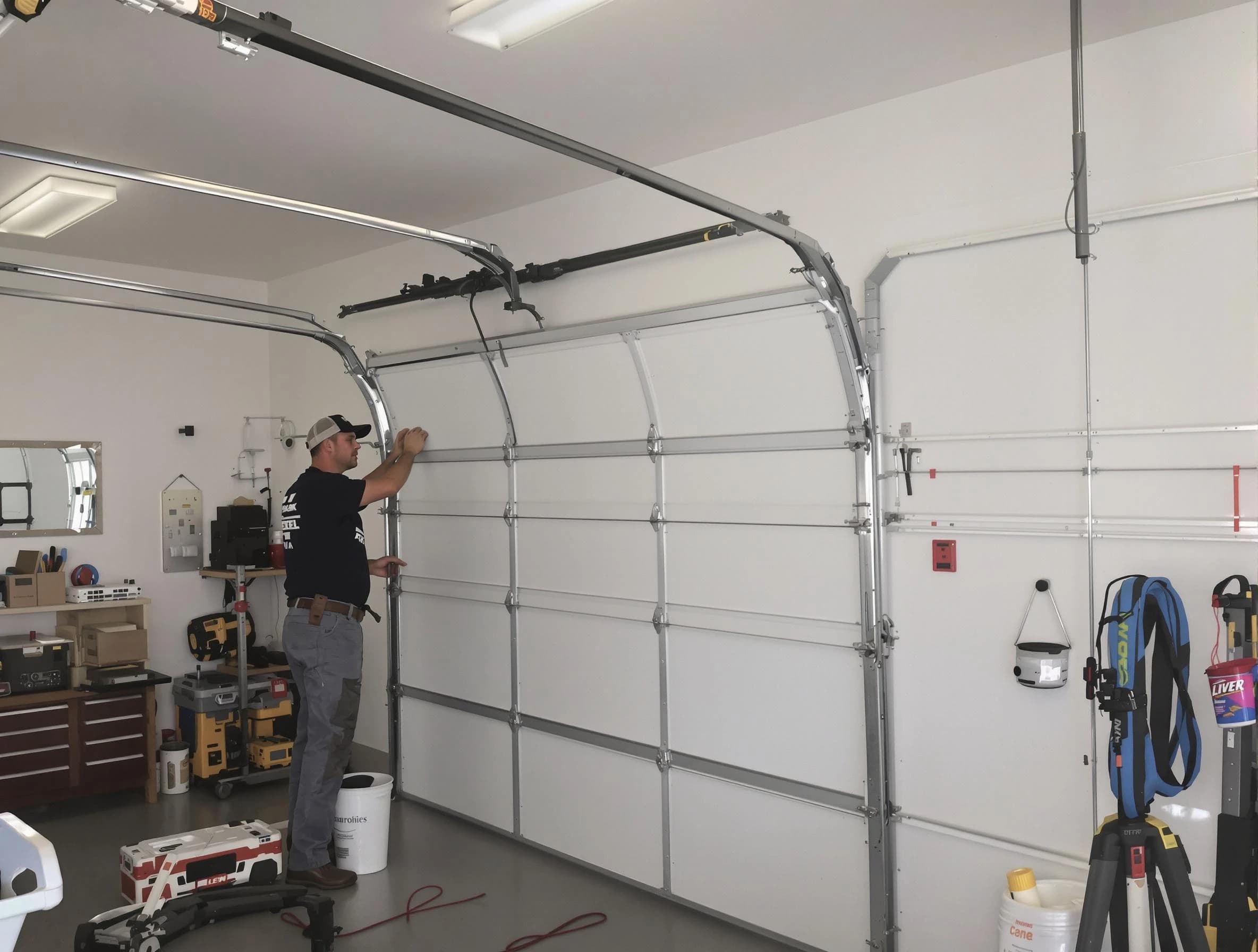 Castle Pines Garage Door Repair team installing new garage door in Castle Pines