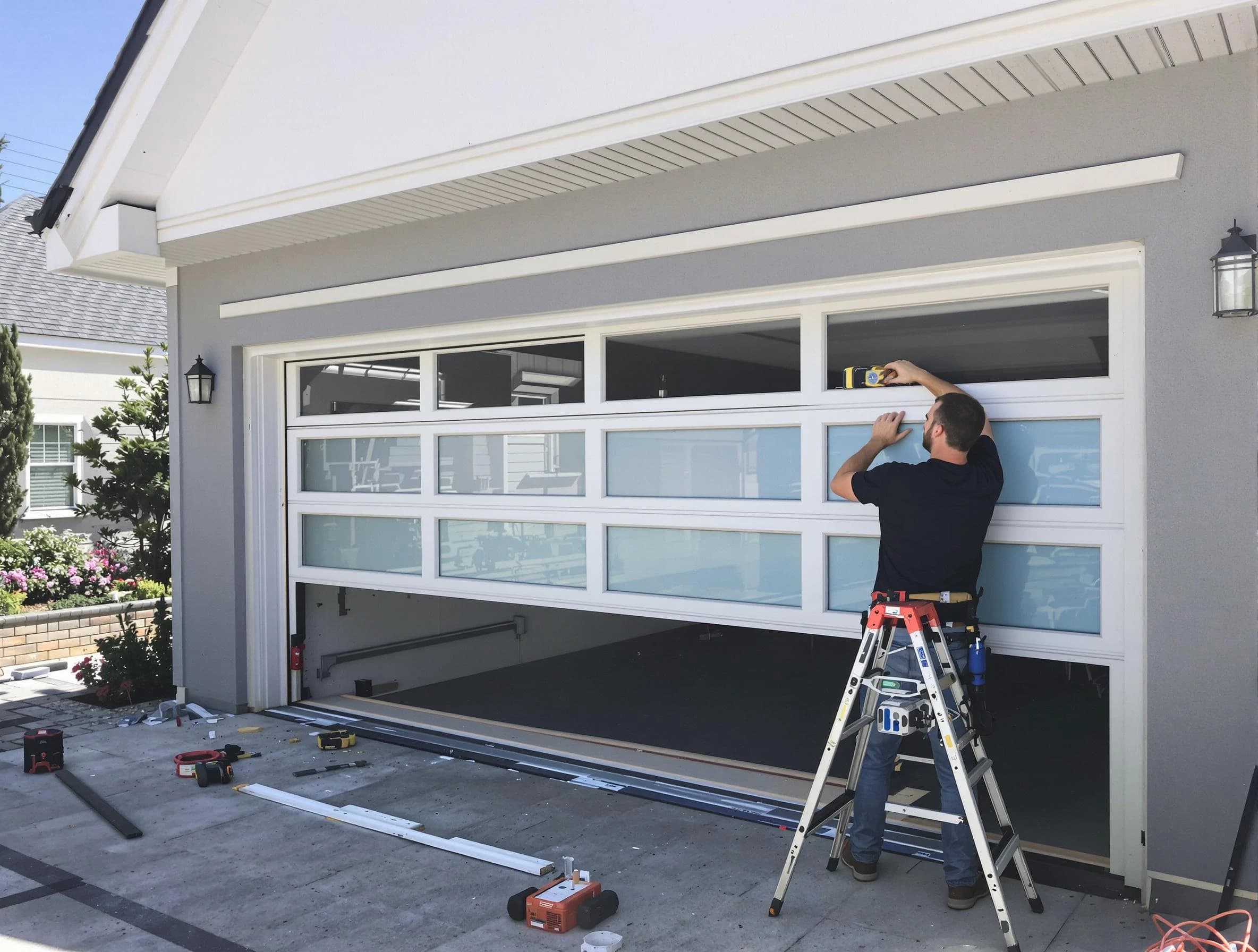 Castle Pines Garage Door Repair team performing garage door replacement in Castle Pines