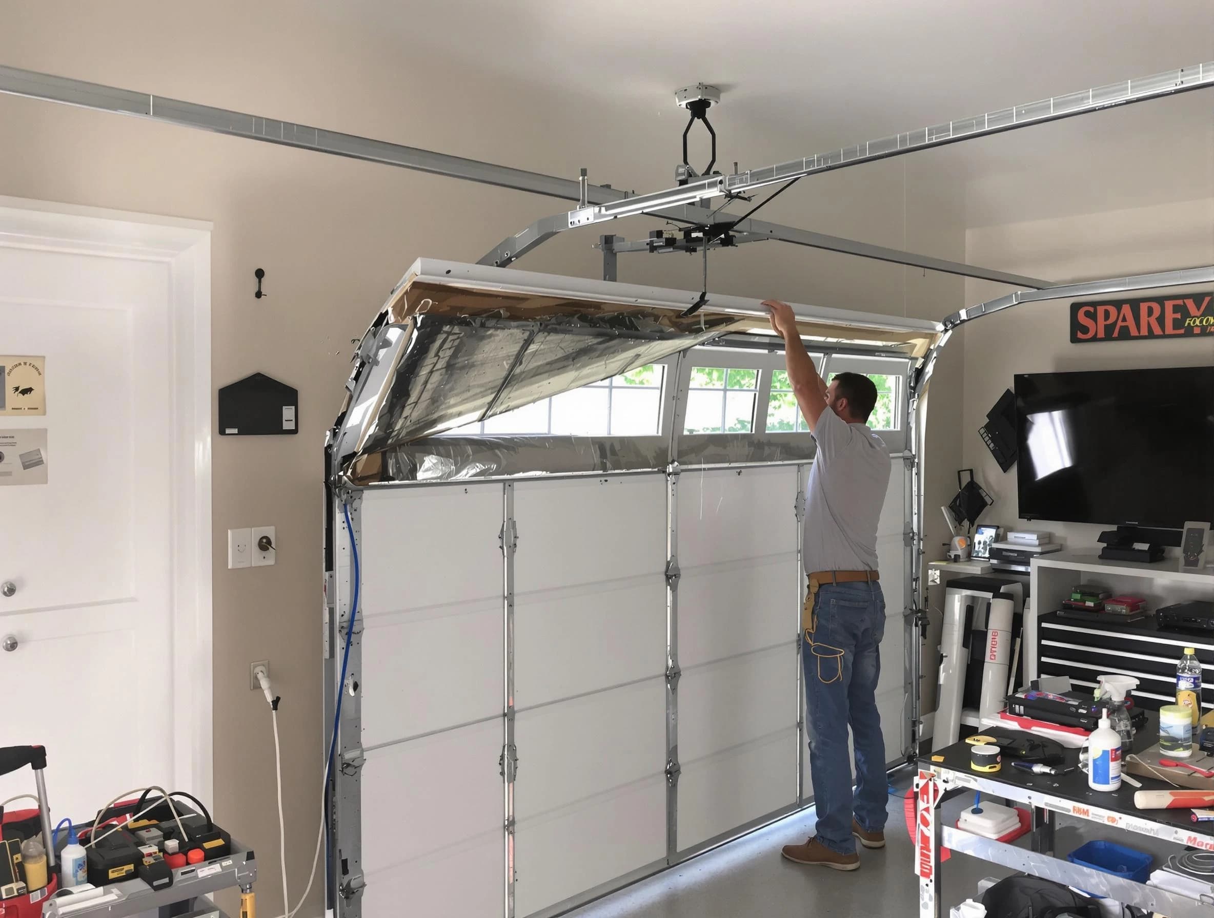 Garage door section replacement by Castle Pines Garage Door Repair in Castle Pines